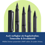 Lamy safari umbra Füller - Füllhalter mit ergonomischem Griff & schwarzer Stahlfeder in Strichbreite M - robuster ASA-Kunststoff - inkl. Tintenpatrone T 10 blau - Rechtshänder