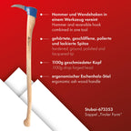 STUBAI Sappel Tiroler Form | 1.100 g Kopfgewicht | Gehärtet, geschliffen, poliert & lackiert | Sauber im Gesenk geschmiedet | Art. Nr. 6733 53 | Made in Austria