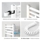 Heilmetz Smart WiFi Badheizkörper Elektrisch 140x60cm Elektrischer Handtuchtrockner mit Thermostat und Timer-Funktion Gerade Handtuchheizkörper Weiß 600W