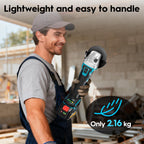 Akku Winkelschleifer 125mm, Flex Akku Winkelschleifer Set mit 2x 4.0Ah Akku, 1200W Bürstenloser Motor 4-stufige Regelung 10.500RPM, 10 Stk Schneidscheiben für Trennen, Schleifen & Bürsten