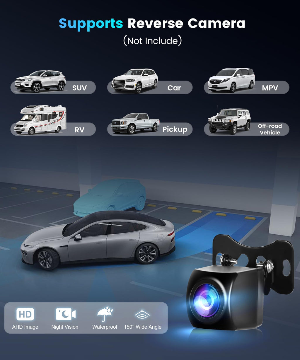 10,26-Zoll CarPlay Android Auto Autoradio, IPS-Touchscreen-Digitalempfänger fürs Auto mit Bluetooth, Navigation, Mirror Link, Auto-Player mit Siri/GOO-gle, TF/AUX-Eingang