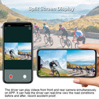 VSYSTO HD 1080P Motorrad Fahrrad Helm Kameras, Outdoor Portable WiFi Front und Rear Kamera Nachtsicht wasserdichte Action Cam DVR, Loop Recording, G-Sensor (Black-D5M)