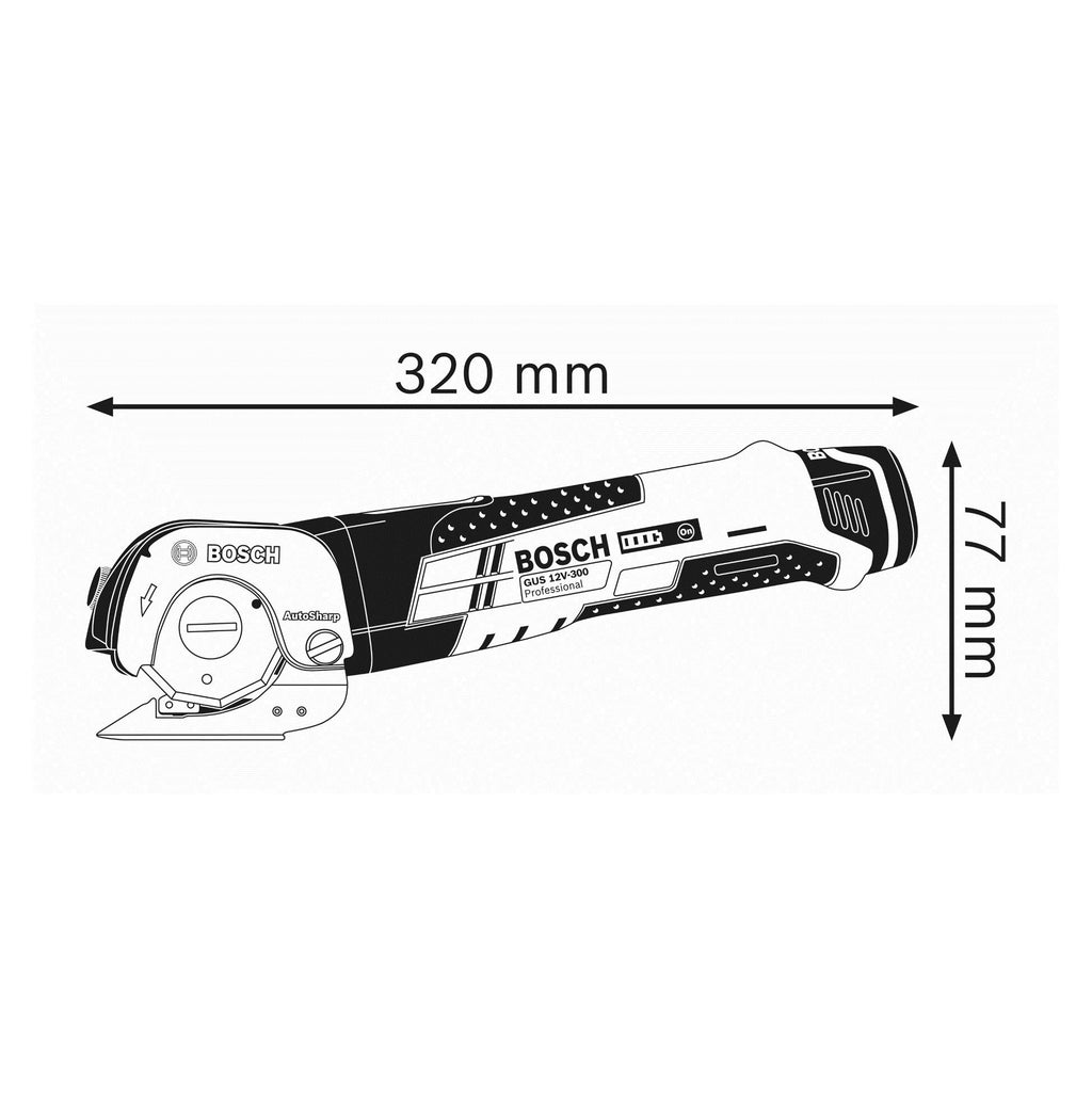 Bosch Professional 12V System Akku Universalschere GUS 12V-300 (inkl. Einlage, L-BOXX, ohne Akku/ Ladegerät)