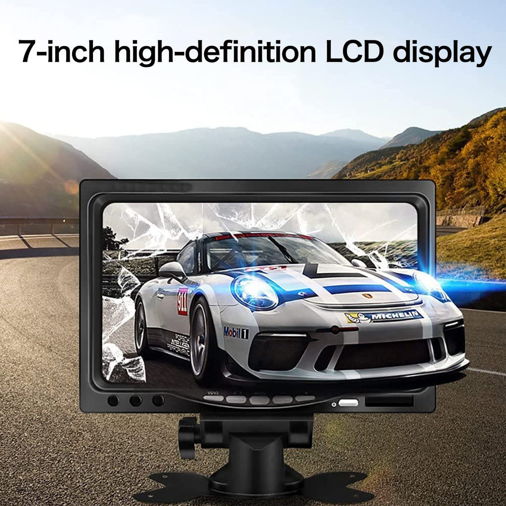 OBEST 7 Zoll TFT LED Auto Rückfahrkamera Monitor, Bildschirm für Rückfahrkamera, DC12V-24V, AV1/AV2-Videoumschaltung, Auto Monitor für LKW Busse Wohnmobil Van KfZ Truck