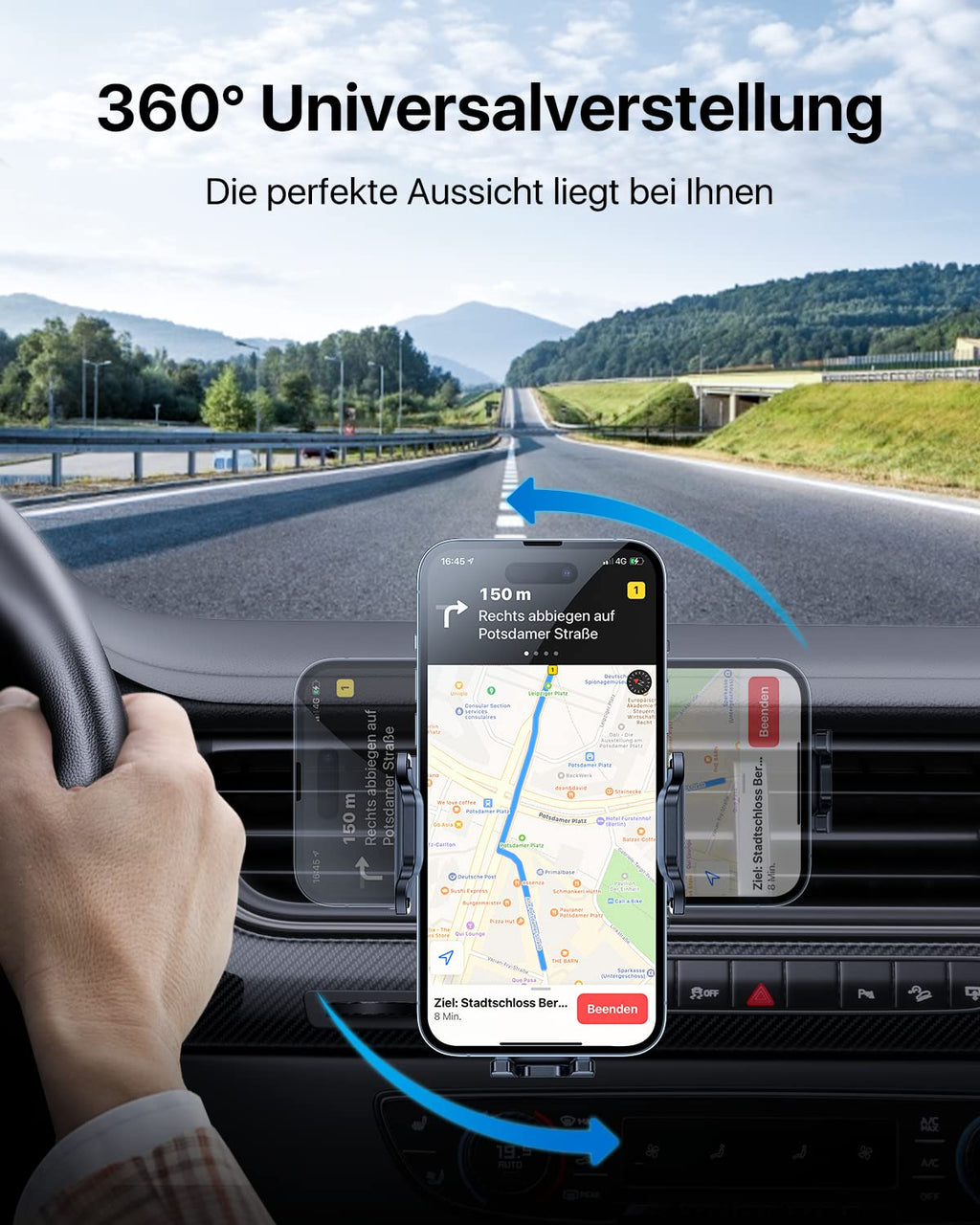 andobil Handyhalterung Auto Lüftung [2026 Neueste Lüftungsclip] Kfz Handy Halterung [100% Sicherer Griff ] 360° Drehbar Autohalterung Zubehör für iPhone 17 Pro Max Air 16 15 14 13 12 Galaxy S25 Ultra