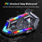 Khptop Motorradhelm Bluetooth Motorrad Helm Bluetooth Headset, doppelte Geräuschunterdrückung Helm Kopfhörer Starke Bass/IPX6 wasserdichte Kopfhörer Lautsprecher Kompatibel Alle Helme 1000mAh