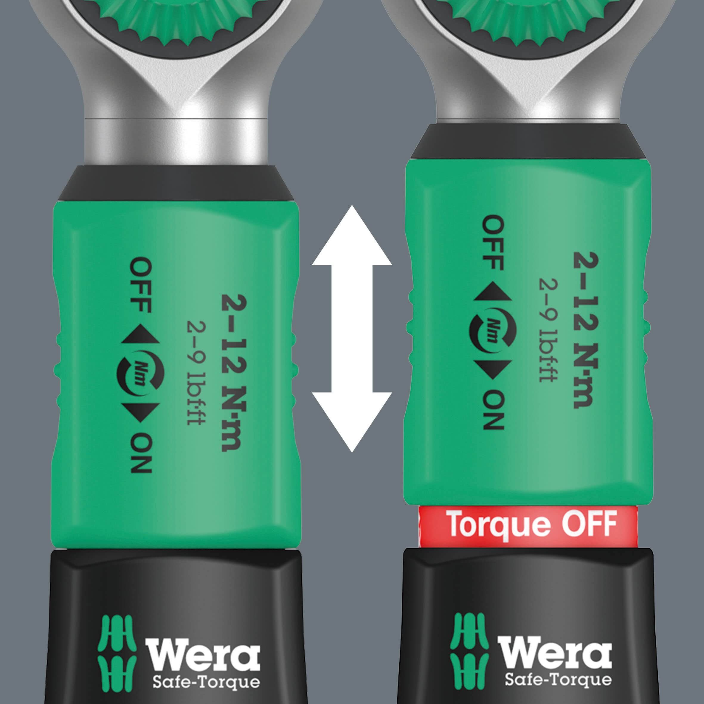 Wera 05075830001 Safe-Torque A 1 Set 1, Drehmomentschlüssel-Satz, 1/4" Vierkant, 2-12 Nm, 10-teilig, Schwarz-grün