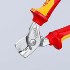 KNIPEX StepCut Kabelschere verchromt isoliert mit Mehrkomponenten-Hüllen, VDE-geprüft 160 mm, 95 16 160