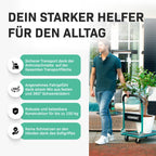 VONROC Transportwagen klappbar 150kg - Plattformwagen als Transporthilfe - Rollwagen mit Griff