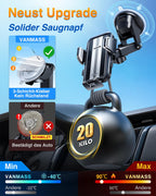 VANMASS 2025 【Neueste & Stärkste】 Handyhalterung Auto Militär-Klasse Handy Halterung Auto【Über 20KG Saugkraft】 Armaturenbrett Scheibe Autohalterung LKW für iPhone 16 Pro Max 15 14 Samsung S24 Android