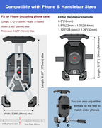 BRCOVAN Handyhalterung Motorrad, Handyhalter Fahrrad, Knopf-Automatikverriegelung 360 Drehung Outdoor Lenker Handy Halterung für 4-7 Zoll Smartphone