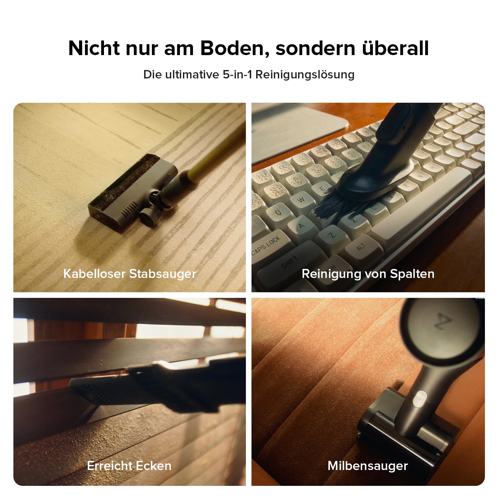 roborock F25 Combo Nass Trockensauger Akku Staubsauger 5-in-1, 90°C Hochtemperatur Selbstreinigung und Trocknung, 20.000 Pa Absaugleistung, Ultraleise Stielstaubsauger für Tierhaare, Harte Böden