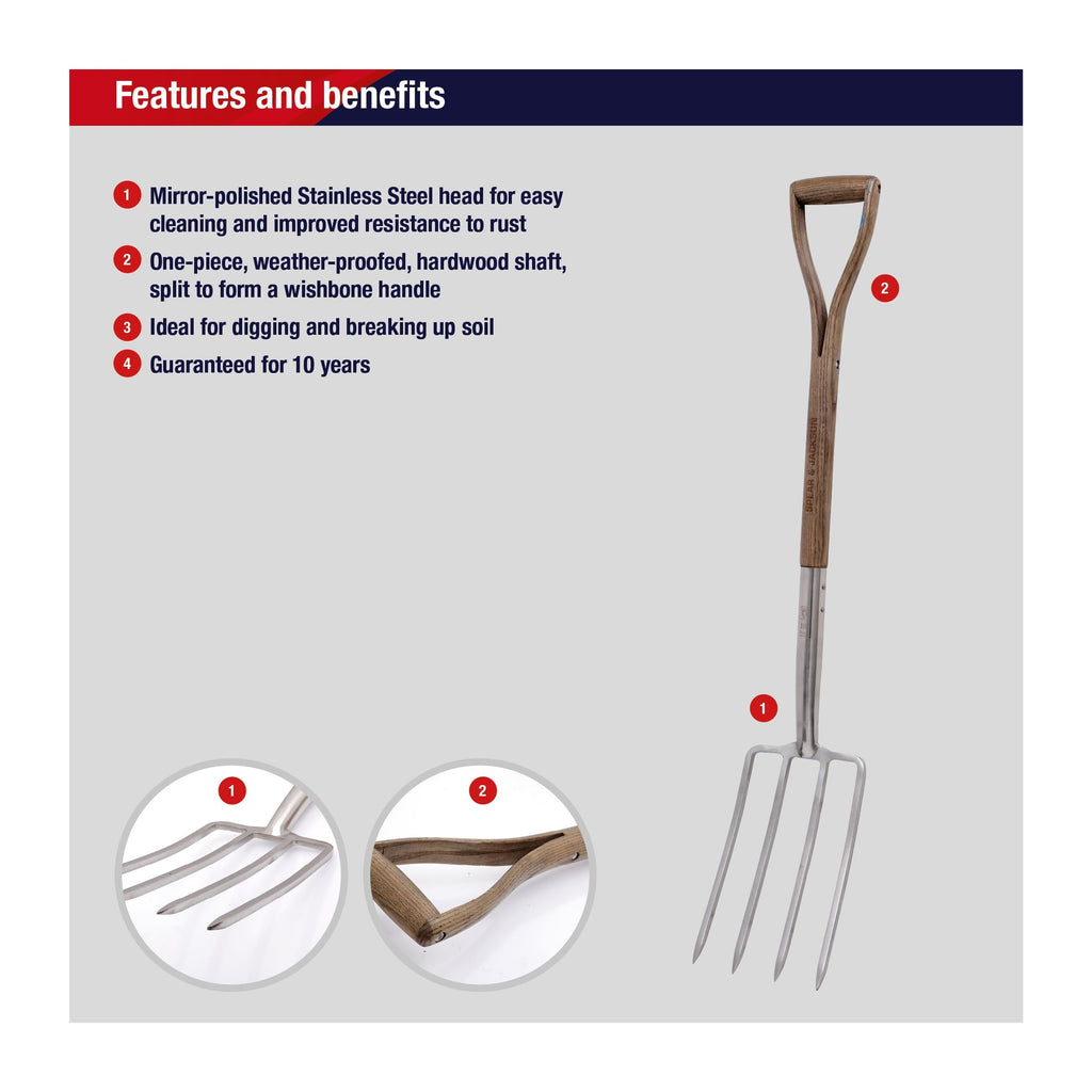 Spear & Jackson 4550DF Traditional Rostfreie Grabegabel