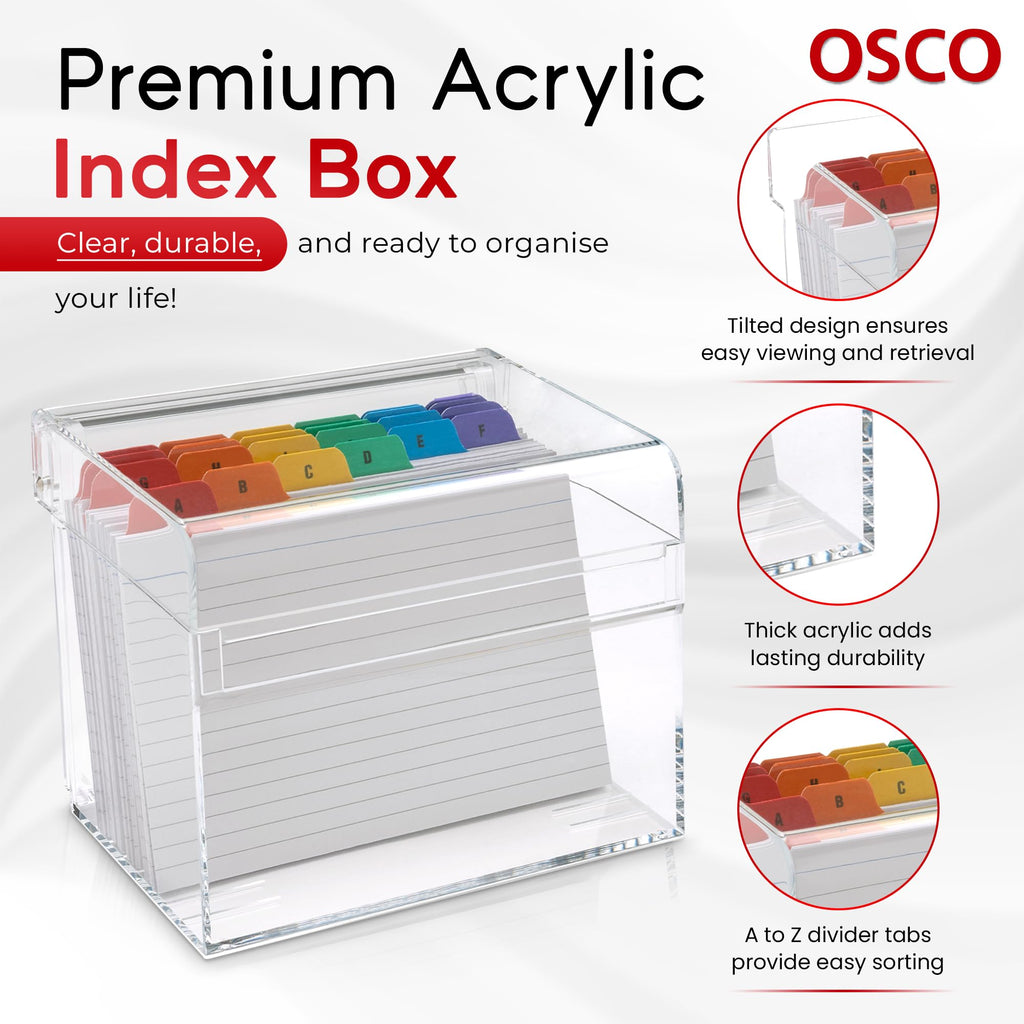 OSCO Clear Acrylic Index Box - Large
