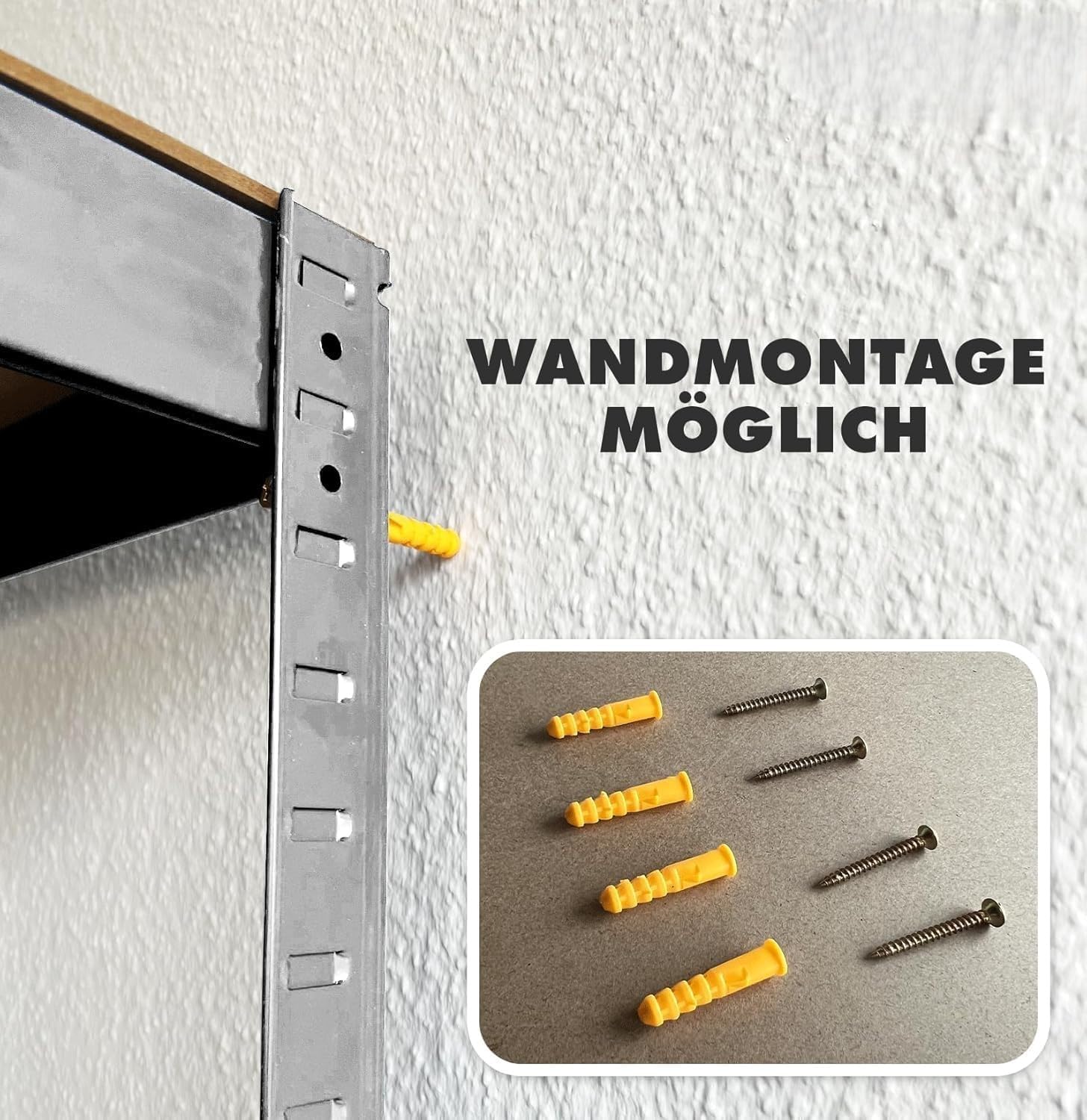 KARAT schwerlastregal - Steckregal, Kellerregal, Lagerregal, Werkbank - Traglast bis 1250 kg - Schnelle Montage & Standsicher (Verzinkt, 220 x 90 x 45 cm)