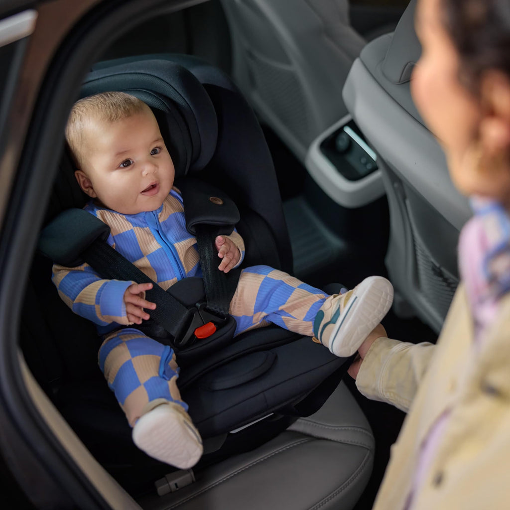 Bebeconfort RevolveFix 360 i-Size, Autositz 360 Drehbar, 0–12 Jahre, 40–150cm, ISOFIX Kindersitz, Top-Tether-Installation, 360°-Drehung, 6 Liegepositionen, 12 Kopfstützenpositionen, Full Black