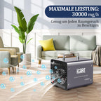 ICARE Ozongenerator 30000mg/h Ozongerät, Ozonisator Industrieller O3 Ozon Luftreiniger mit 120 Min Timer für 300㎡ Geruchskiller Geruchsneutralisierer für Auto, Rauch, Haustiergerüche, Küchengerüche