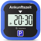 Warmfay® Elektronische Parkscheibe mit Zulassung vom KBA, Automatische Digitale Parkscheibe Elektrisch mit Batterie, Elektrische Parkuhr Auto mit 2 Displays & Nachtmodus & 3 Zeitmodi(1, Blau)