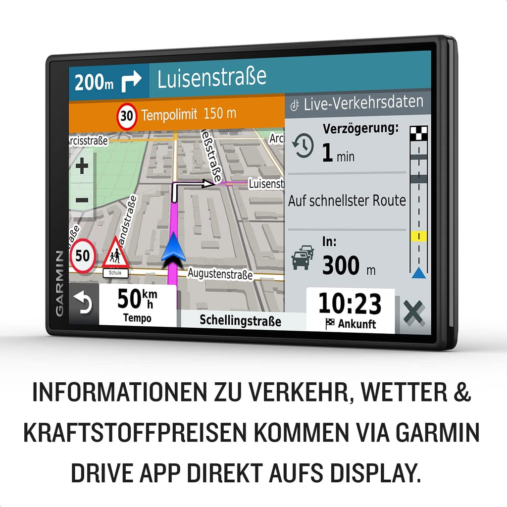 Garmin DriveSmart 55 - Navigationsgerät mit hellenm 5,5 Zoll (13,97cm) Touchdisplay, Europakarten, Verkehrsinfos in Echtzeit und Fahrerassistenz