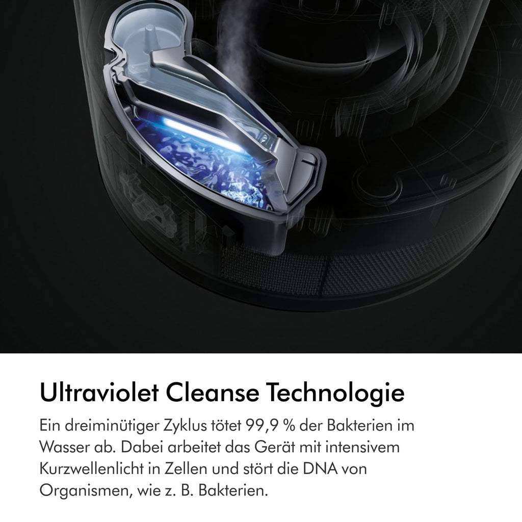 Dyson AM10 Luftbefeuchter und Ventilator, Ultrafeine Kaltluft-Befeuchtung, Automatische Feuchtigkeitskontrolle, Weiß/Silber