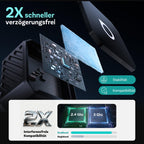 OTTOCAST Mini Pot 2026 Upgraded, 2-in-1 CarPlay & Android Auto Wireless Adapter für iOS 10+/Android 11+, Plug & Play, USB/Typ-C, OTA-Upgrade, Konvertiert Kabelgebunden zu Kabellos um, Schwarz