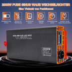DATOUBOSS Wechselrichter 12v auf 230v 2000W/4000W Reiner Sinus Spannungswandler Power Inverter mit LCD-Bildschirm 1 Type-c und 1 USB Anschlüsse für Wohnmobil Auto