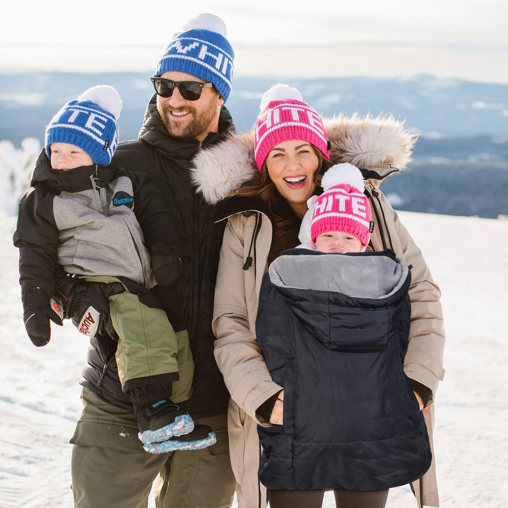 Orzbow Regenschutz Babytrage, Tragecover Babytrage Winter mit Abnehmbares Oberteil, Universal Wintercover Babytrage mit Korallenvlies-Futter, Vordertasche, Reißverschluss Unten, Schwarz