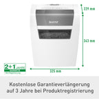 Leitz IQ Home Aktenvernichter, 7-6 Blatt (70-80 g/m²), TÜV+GS zertifiziert, Kleiner Partikelschnitt Schredder, Sicherheitsstufe P4, 15 Liter Behälter, Leise & kompakt für Home Office, Weiß, 80340000