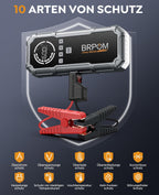BRPOM Starthilfe Powerbank für Pkw mit Kompressor 160PSI,8000A 26800mAh Auto Starthilfe Powerbank für All Benzin und 12.0L Dieselmotor,Starter Powerbank Eingang/Ausgang und 600LUM LED-Licht