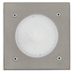 EGLO LED Bodeneinbauleuchte Lamedo, 1 flammige Einbauleuchte, Wegelampe aus Edelstahl, Farbe: Silber, Glas: Weiß, satiniert, eckig, IP67