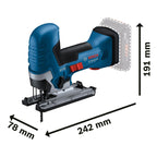 Bosch Professional 18V System Akku Stichsäge GST 18V-125 S (ideal für Kurven- und Abschnitte, SDS-Sägeblatthalter, inkl. 1x Stichsägeblatt, Absaug-Set, in L-BOXX)