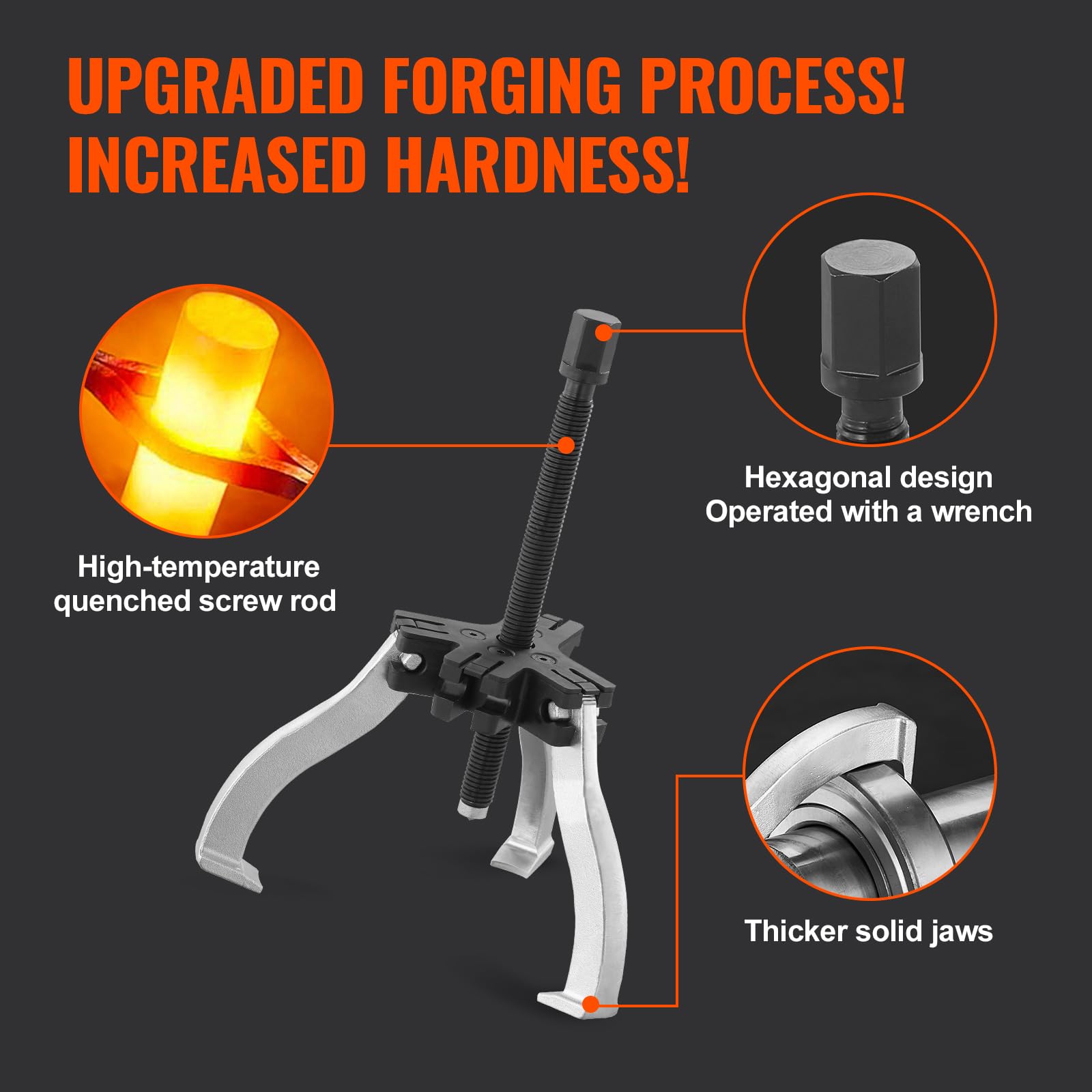 VEVOR 2 Stk. Abzieher Werkzeug Lagerabzieher 2 oder 5 t, Dreibacken Kugellager Abzieher Innen Außen 76,2/177,8 mm Max. Spreizung, Parallelabzieher Lagerabzieher Set Kfz Abzieher Werkzeug