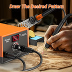Brandmalstation, Preciva Brandmalerei Set 935D Bastelset Lötstation Lötkolben Set, Dual Brennkolben mit Displayanzeige 250-750 ℃ Holzbrennstation mit 20-teilig Spitzen für Holz, Leder und Kork DIY
