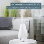 Beurer LB 37 Luftbefeuchter mit Ultraschall-Zerstäubung, inkl. integriertem Aroma Diffuser, Humidifier mit leisem Nachtmodus fürs Schlafzimmer, 2L Tank für Räume bis 20 m², weiß