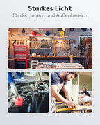 Goobay 2 x 50W Baustrahler LED mit Stativ einstellbar und 2,5m Kabel für Baustelle, Werkstatt oder Keller - IP65 Baulampe LED für Innen- & Außenbereich - Strahler 2x8500 Lumen kaltweißes Licht 6500K