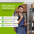 Juskys 2er-Set Lagerregal Basic 2X 180x90x40cm (HxBxT) - 1750 kg - 10 Böden - Schwerlastregal Steckregal Metall Kellerregal Regalsystem Regal - Grau