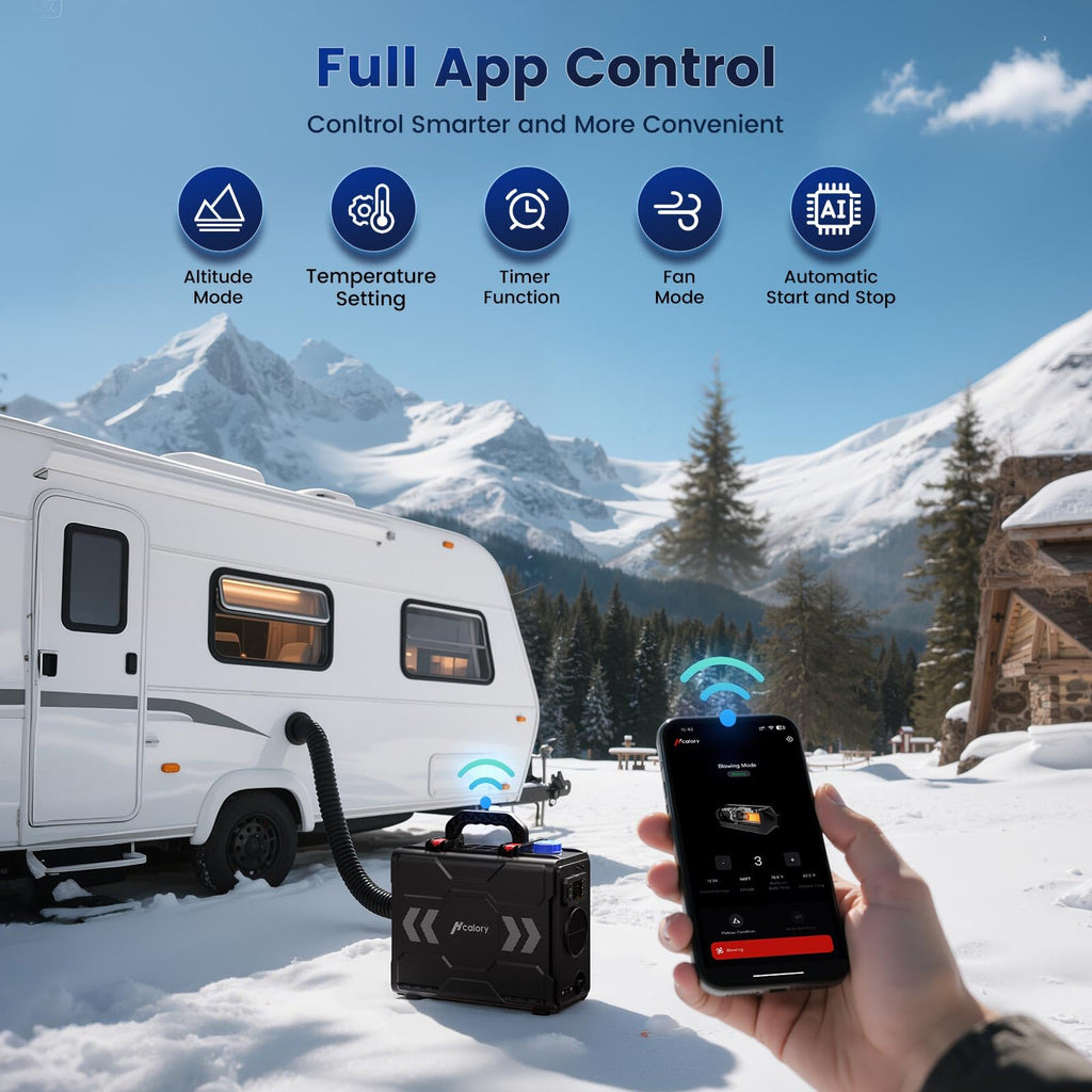 Toolbox 2S 8kW Tragbare Diesel Luftheizung, 220-240V AC & 12/24V DC Diesel Standheizung mit Bluetooth APP & EU Adapter, 6 l Kraftstofftank, Automatischer Start/Stop, Adaptiver Plateau-Modus,2025