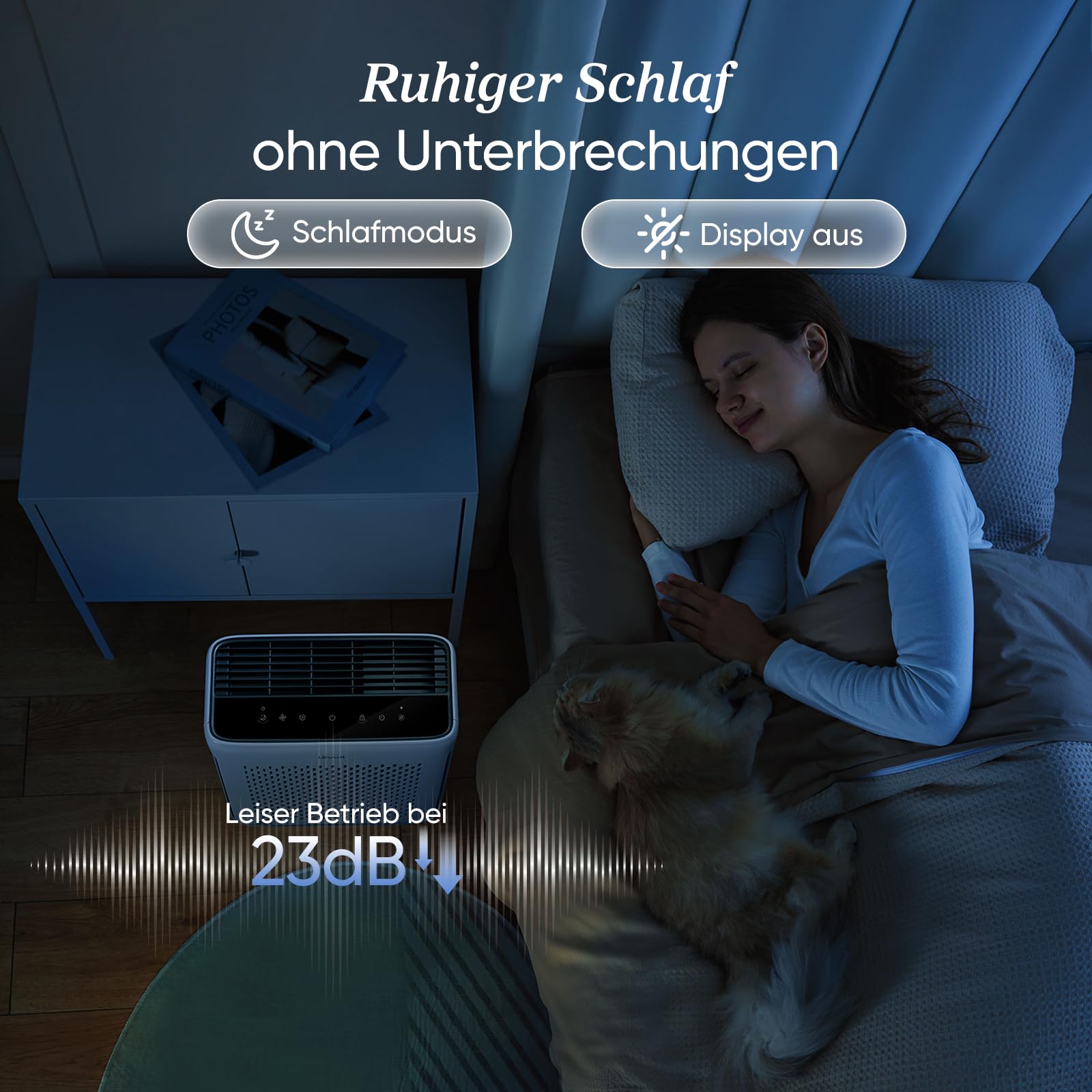 LEVOIT | HEPA Luftreiniger | Air Purifier mit Lichtsensor und waschbarem Vorfilter | Leise | CADR 243 m³/h, Wohnung bis 52 m² | entfernt 99,97 % von Staub, Pollen, Tierhaaren & Gerüchen | Tiermodus