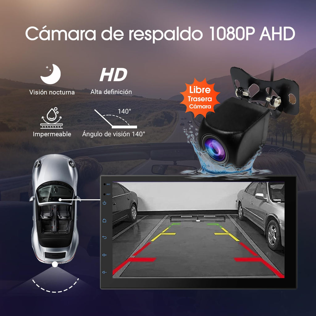 Haudio 2 Din Autoradio mit Kabellosem CarPlay &Android Auto, 7 Zoll Touchscreen Autoradio mit Mirror Link,GPS,Sprachsteuerung,SWC/FM/RDS/AM, 25 Sets UI Passend für alle Autos, Mit Rückfahrkamera 2+32G