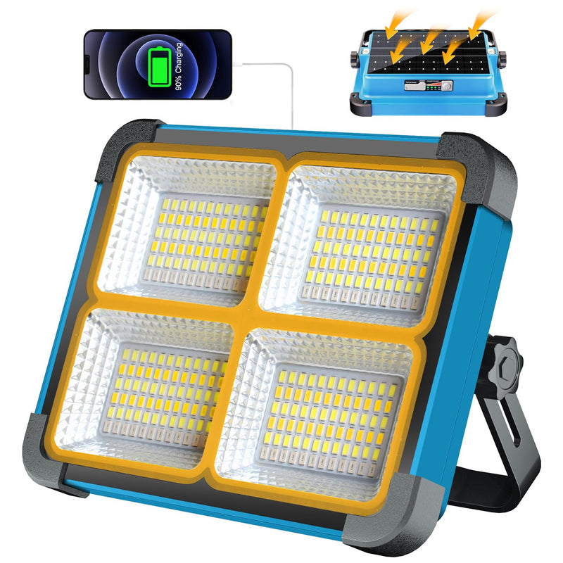 ErayLife LED Baustrahler Akku 100W, Arbeitsleuchte mit 5 Modi/ 288 LEDs, 10000LM 10000mAh LED Strahler Akku Power für Notfälle, Camping, Baustelle