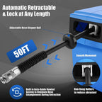 Automatik Druckluftschlauch Trommel 15 m + 1.5m, Schlauchaufroller Schlauchtrommel für Druckuft, Wand Druckluftschlauch Aufroller, 20 bar Max, Φ9,5mm, 1/4 Zoll Anschluss, Automtischer Langsamer Einzug