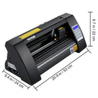 VEVOR Vinyl Schneideplotter 375 mm, Folienschneider Max. Schnittbreite 285 mm, Plottermaschine Signmaster-Software, Plotter Windowskompatibel, Folienplotter Halbautomatisch Schnittpräzision ±0,001 mm