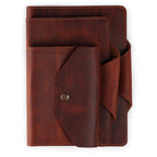 Londo Echtleder Portfolio – Schreibmappe mit Notizblock & Druckknopfverschluss für Business, Büro & Reisen