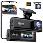 Topabol Dashcam Auto, 4K + 1080P Dashcam Auto Vorne Hinten, WiFi Dash Cam mit 64GB SD Karte, Dual Auto Kamera mit Nachtsicht, 170° Weitwinkel WDR, G-Sensor, Loop-Aufnahme, APP Steuerung, Max 256GB