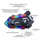Khptop Motorradhelm Bluetooth Motorrad Helm Bluetooth Headset, doppelte Geräuschunterdrückung Helm Kopfhörer Starke Bass/IPX6 wasserdichte Kopfhörer Lautsprecher Kompatibel Alle Helme 1000mAh