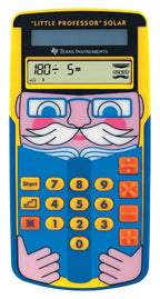 Texas Instruments Little Professor Rechentrainer (für Vor- und Grundschule, Solarbetrieben, mit 80.000 Rechenaufgaben) gelb-blau