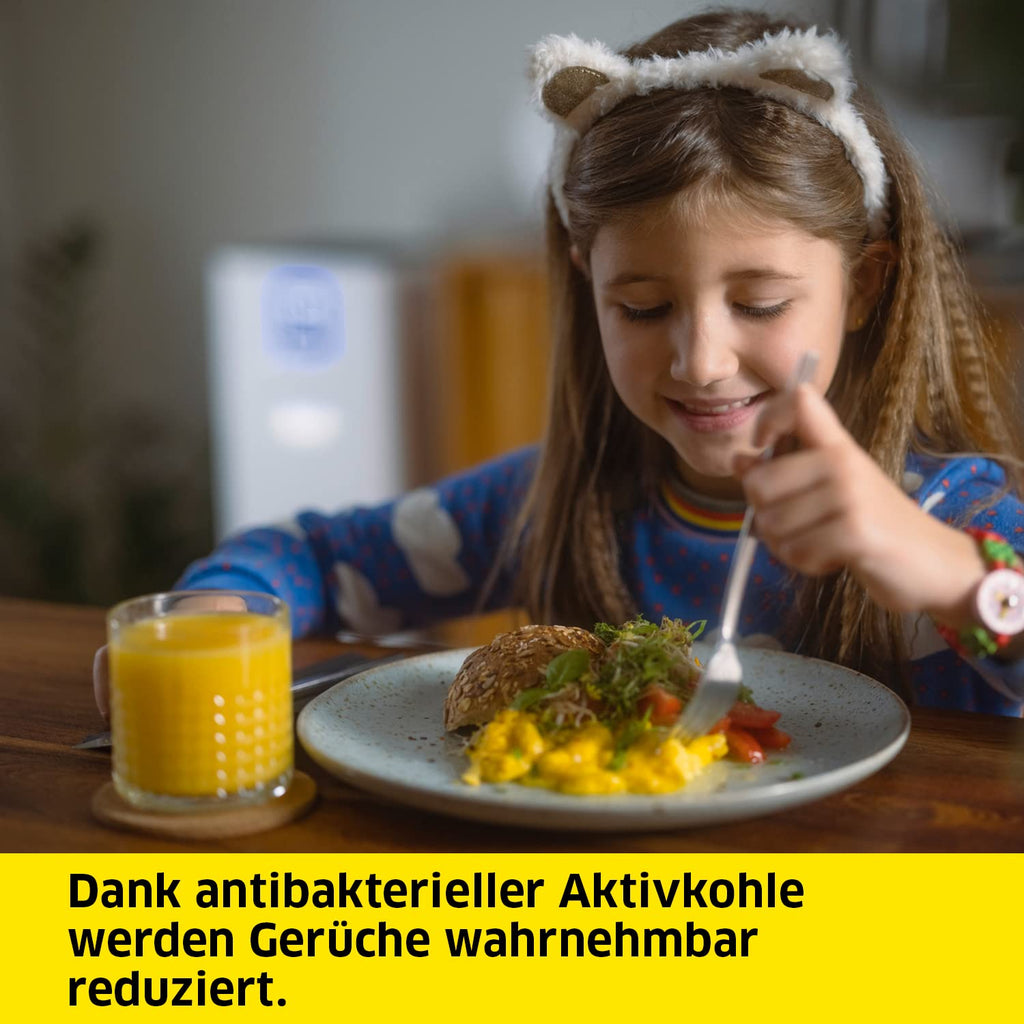 Kärcher Luftreiniger AF 50, Luftdurchsatz: 520 m³/h, bis zu 100 m² Räume, beseitigt 99,95% der Partikel bis zu 0,3 μm wie Feinstaub, Aerosole, Allergene, Gerüche, Automatik-Funktion, Timer, Nachtmodus