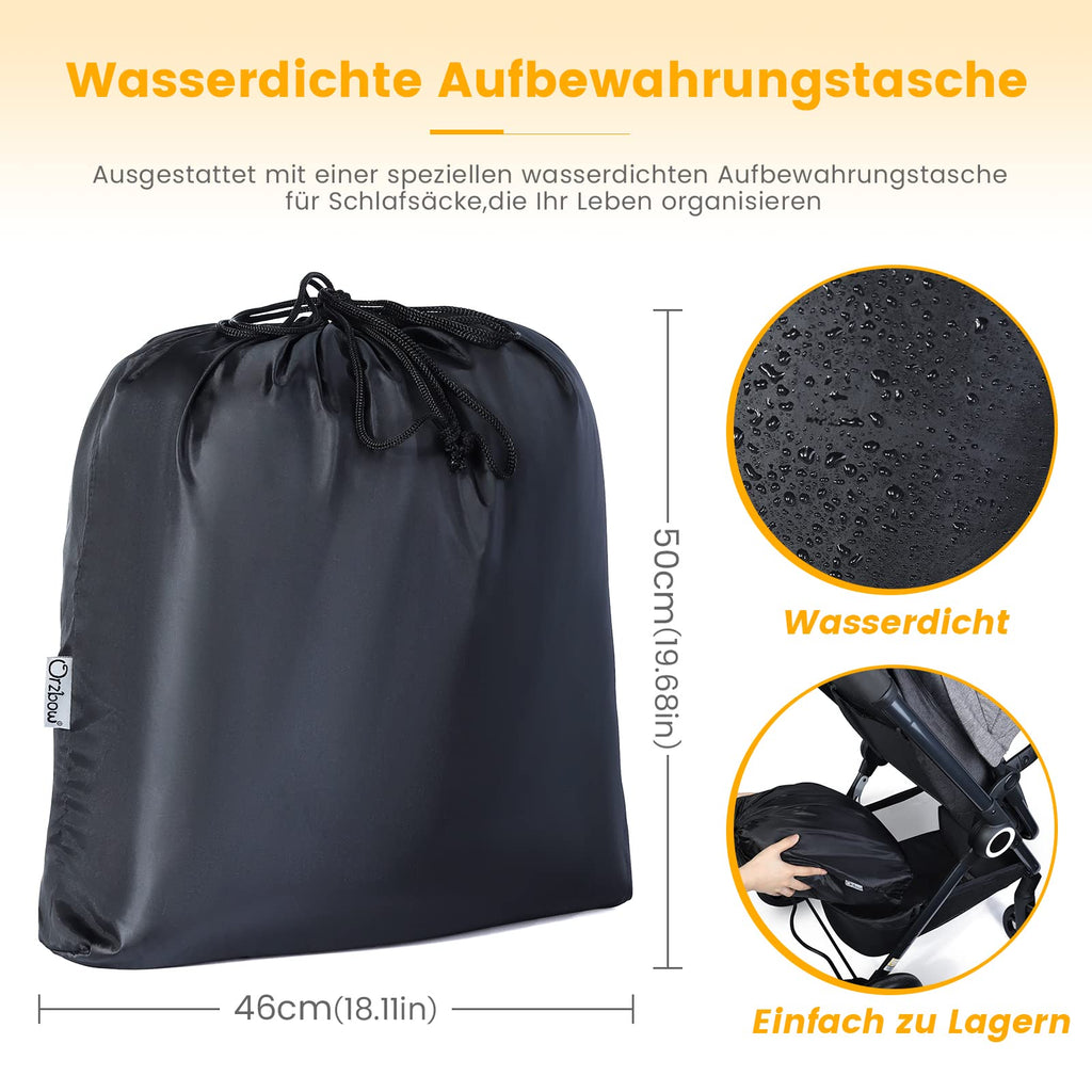 Orzbow Fußsack Kinderwagen Winter, Fußsack Buggy Fusssack Kinderwagen Baby Winter mit Wamres Korallen-Fleece, Reißverschluss, Anti-Rutschschutz & Reflektorstreifen, Universelle & Wasserdicht, Rot