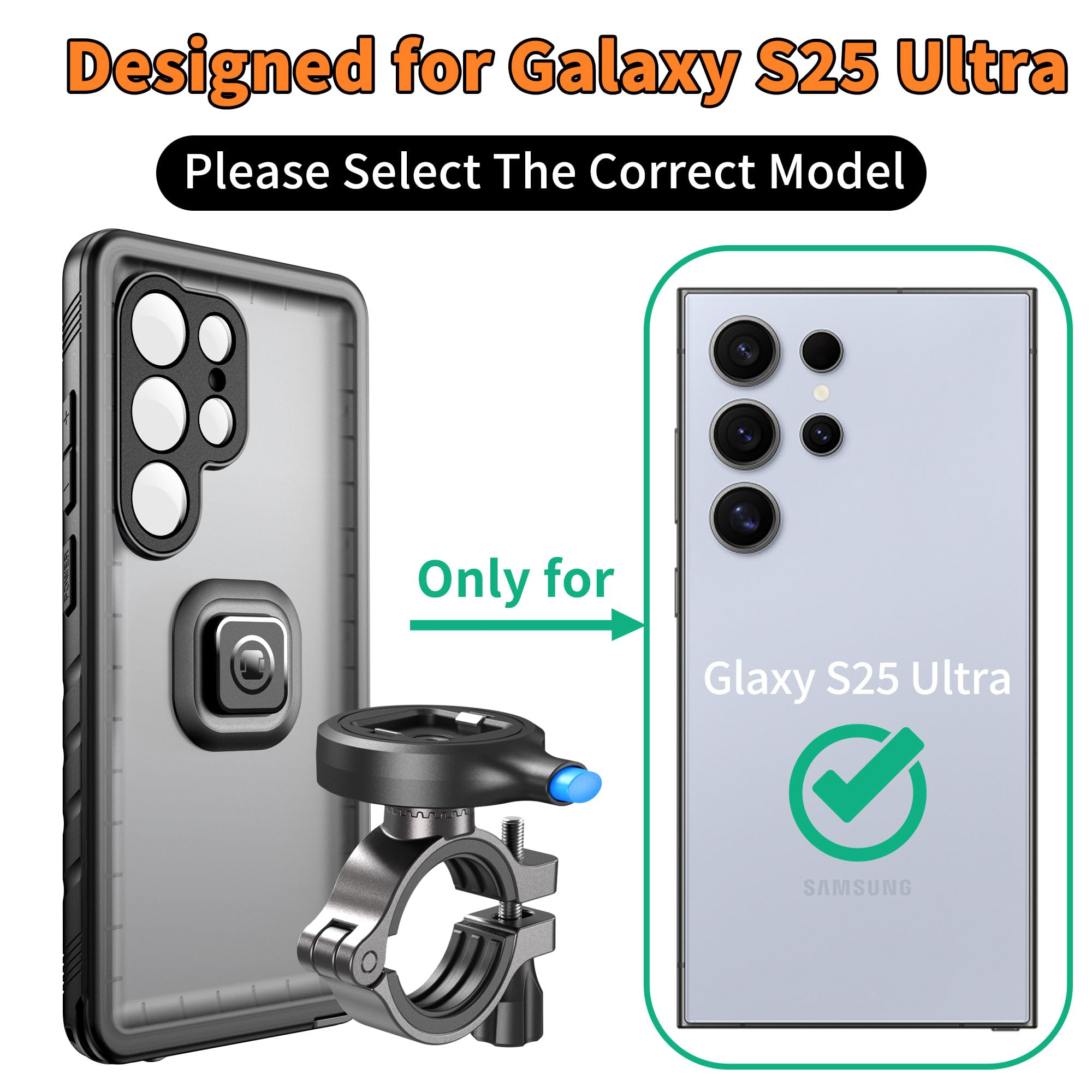 Cozycase 1 Sekunde zum Entsperren oder Verriegeln - Handyhalterung Fahrrad für Samsung Galaxy S25 Ultra Wasserdicht -Bike Phone Holder Mount Handy S 25 Halterung Motorrad Lenker Rennrad MTB Waterproof