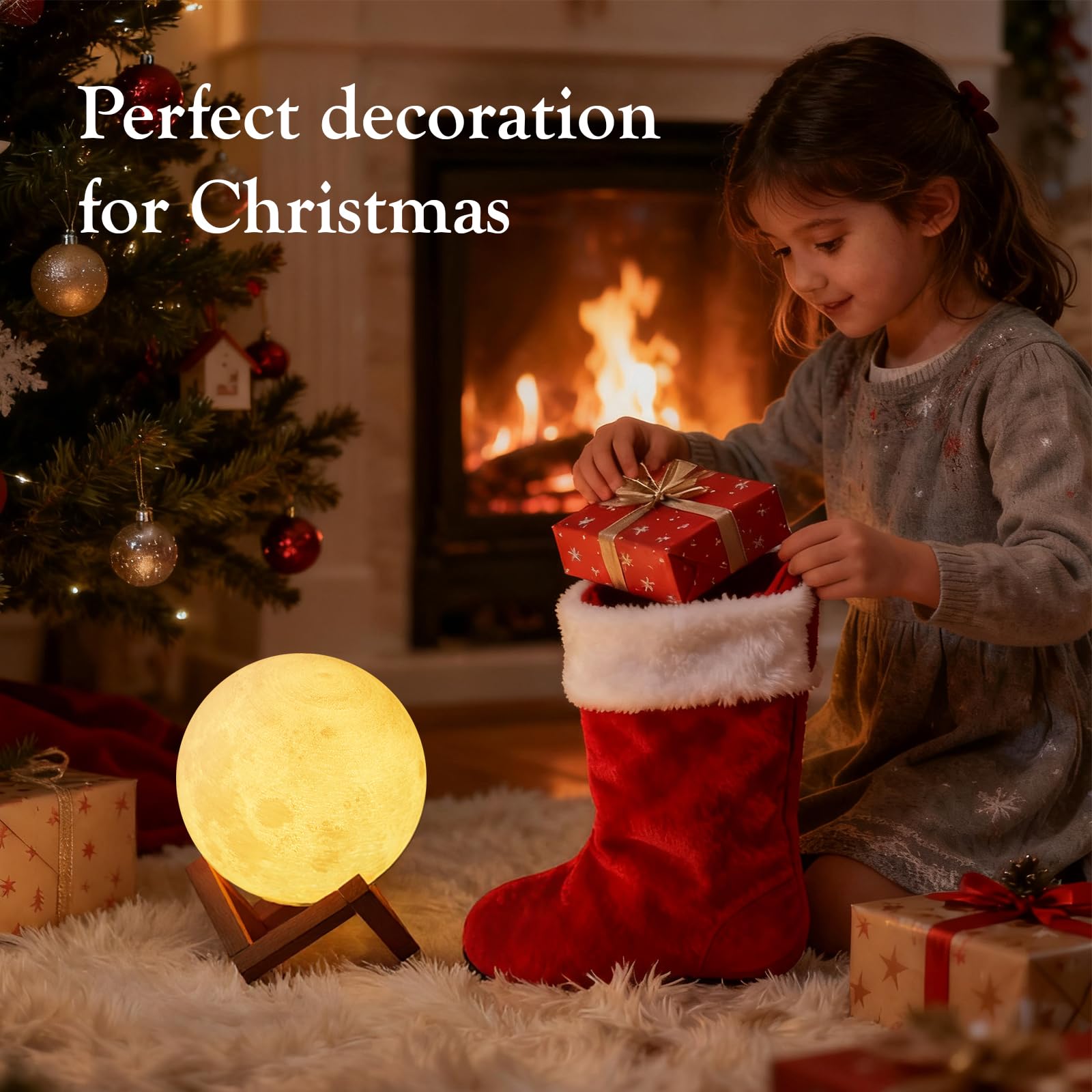 EXTSUD Mond Lampe 16 Farben 3D Mondlampe Nachtlampe mit mit Fernbedienung&Touchschalter Dimmbar USB Wiederaufladbare Schlafzimmer Dekorative Lichter Geschenke für Erwachsen Mädchen Jungen